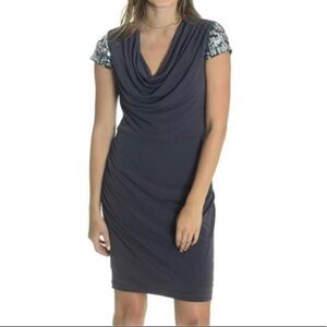Calvin Klein Black Cowl Neck Sequin Cap Sleeve